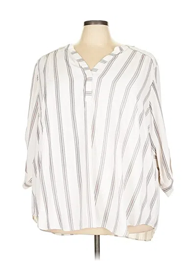 Pre-owned Torrid 3/4 Sleeve Blouse In White