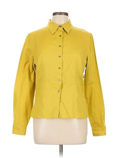 Pre-owned Ann Taylor Loft Long Sleeve Button Down Shirt In Yellow