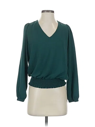 Pre-owned Nine Britton Long Sleeve Blouse In Blue