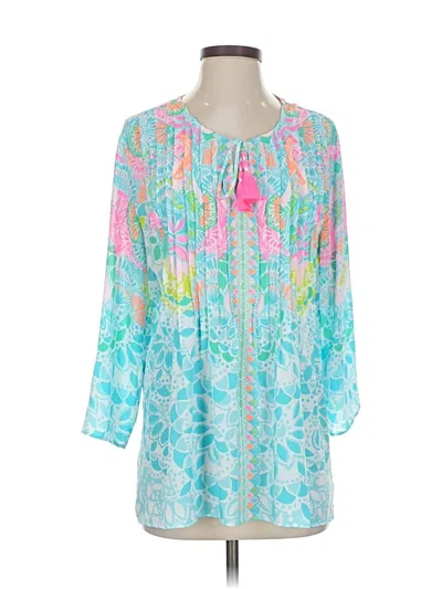 Pre-owned Lilly Pulitzer 3/4 Sleeve Blouse In Blue