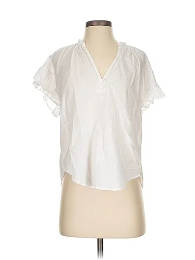 Pre-owned Veronica Beard Jeans Short Sleeve Blouse In White
