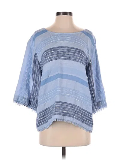 Pre-owned Cloth & Stone 3/4 Sleeve Blouse In Blue