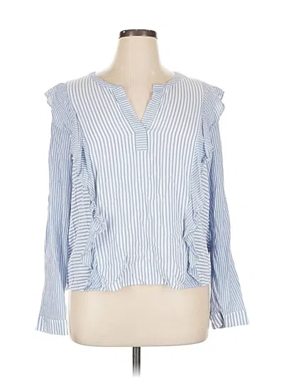 Pre-owned Two By Vince Camuto Long Sleeve Blouse In Blue