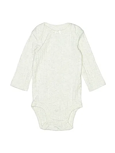 Pre-owned Child Of Mine By Carter's Babies' Long Sleeve Onesie In White
