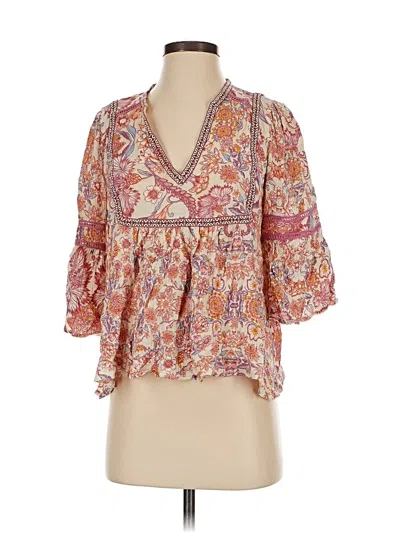 Pre-owned Pol 3/4 Sleeve Blouse In Orange