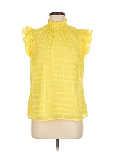 Pre-owned Adelyn Rae Short Sleeve Blouse In Yellow