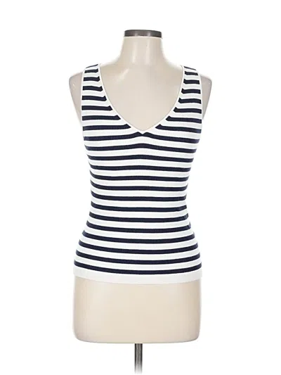 Pre-owned Ann Taylor Loft Sleeveless Top White Scoop Neck Tops