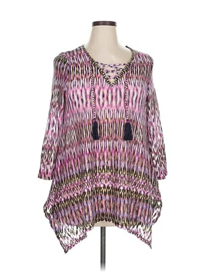 Pre-owned New Directions 3/4 Sleeve Blouse In Pink