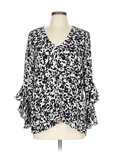 Pre-owned Vince Camuto 3/4 Sleeve Blouse In Black