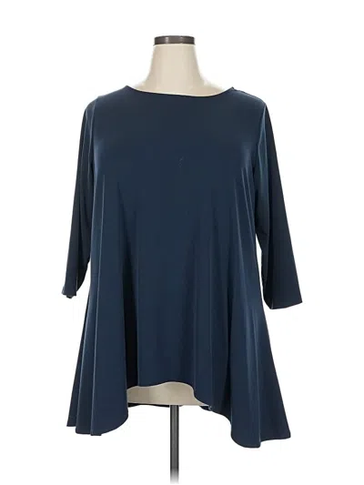 Pre-owned Alfani 3/4 Sleeve Top Blue Boatneck Tops