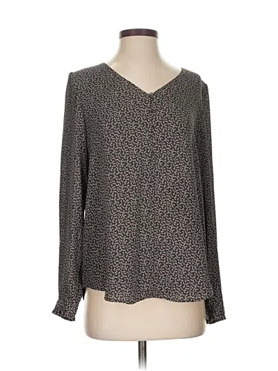 Pre-owned Ann Taylor Loft Long Sleeve Blouse In Gray
