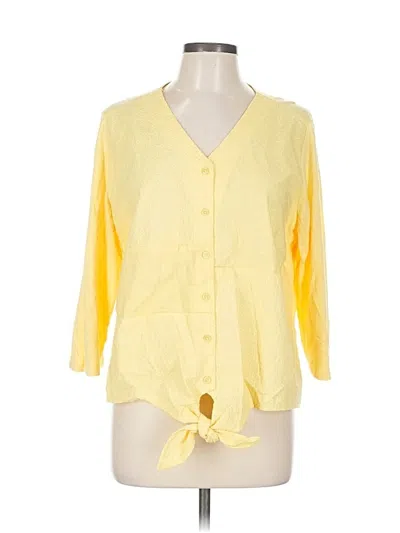 Pre-owned Chico's 3/4 Sleeve T-shirt In Yellow