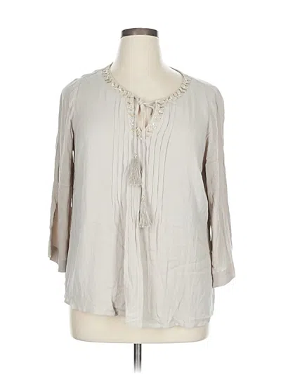 Pre-owned Jm Collection 3/4 Sleeve Blouse In Gray