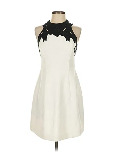 Pre-owned Halston Heritage Cocktail Dress In White
