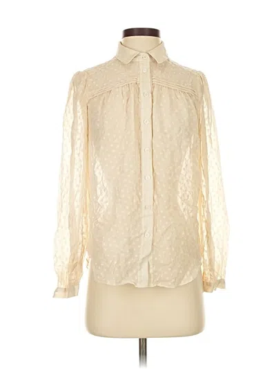 Pre-owned Kate Spade New York Long Sleeve Blouse In White