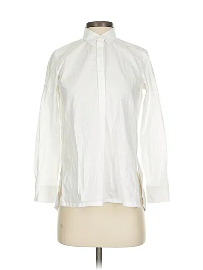 Pre-owned Ann Taylor Loft Long Sleeve Blouse In White