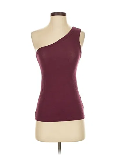 Pre-owned Fabletics Tank Top Burgundy One Shoulder Neckline Tops