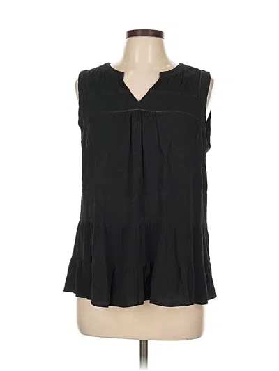Pre-owned Ann Taylor Loft Sleeveless Blouse In Black