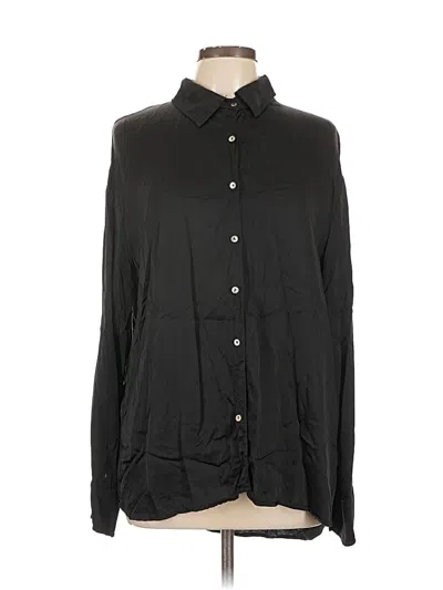Pre-owned Michael Stars Long Sleeve Button Down Shirt In Black