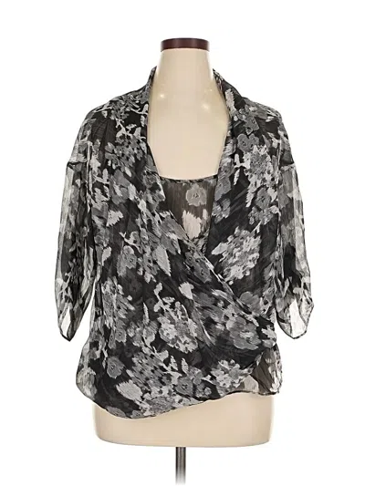 Pre-owned New York And Company 3/4 Sleeve Blouse In Gray