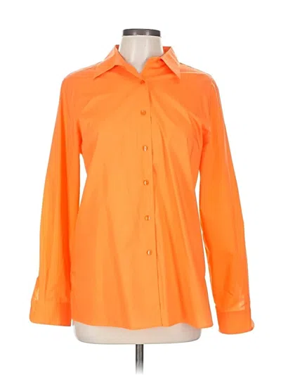 Pre-owned Foxcroft Long Sleeve Blouse In Orange