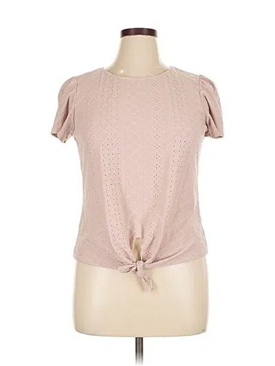 Pre-owned W5 Short Sleeve Top Pink Keyhole Neckline Tops