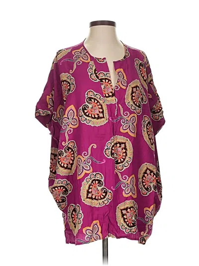Pre-owned Natori 3/4 Sleeve Blouse In Purple