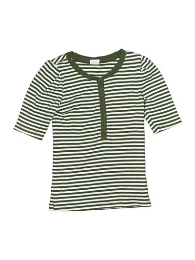 Pre-owned Gap Kids' Short Sleeve Henley Shirt In Green