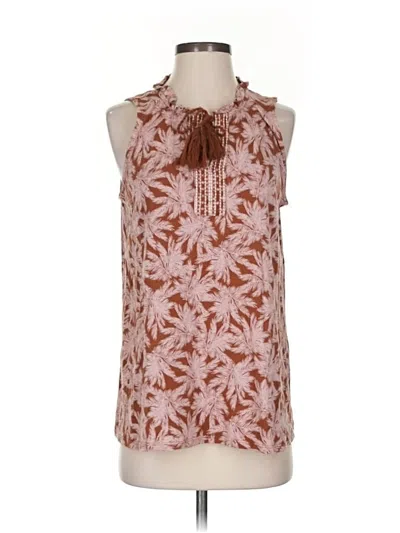 Pre-owned Jjill Sleeveless Blouse In Brown