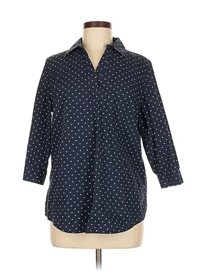 Pre-owned Chico's 3/4 Sleeve Button Down Shirt In Blue