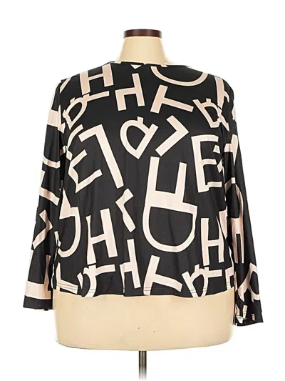 Pre-owned Shein Curve Long Sleeve Blouse In Black