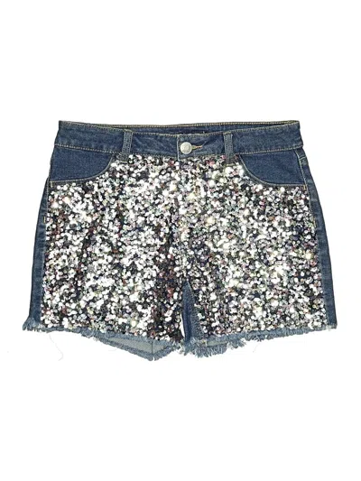 Pre-owned Justice Kids' Denim Shorts In Silver