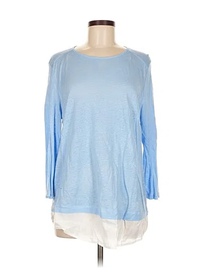 Pre-owned Jjill 3/4 Sleeve Top Blue Boatneck Tops