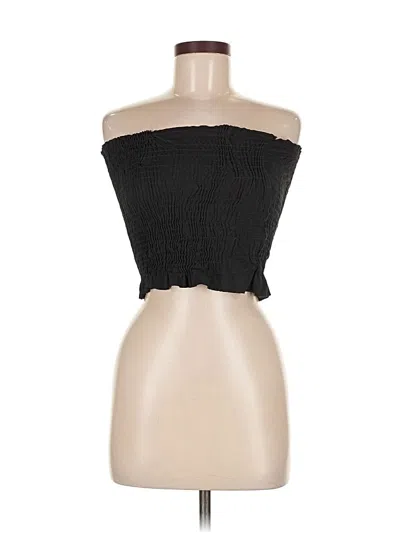 Pre-owned Gaze Tube Top Black Strapless Neckline Tops