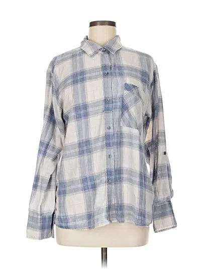 Pre-owned Splendid Long Sleeve Button Down Shirt In Gray