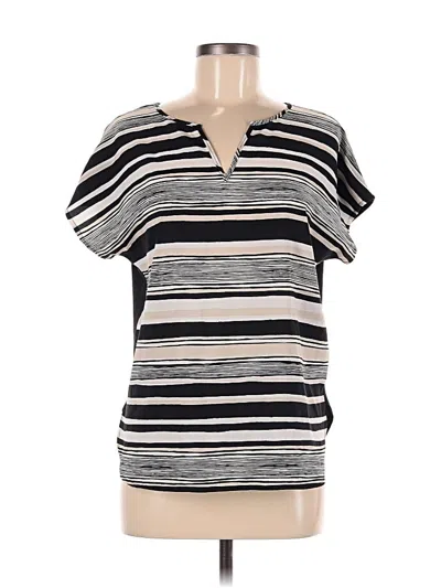 Pre-owned Van Heusen Short Sleeve Top Gray V Neck Tops