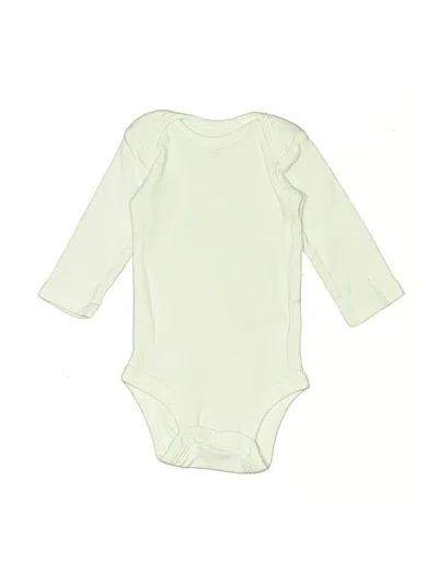 Pre-owned Child Of Mine By Carter's Babies' Long Sleeve Onesie In White