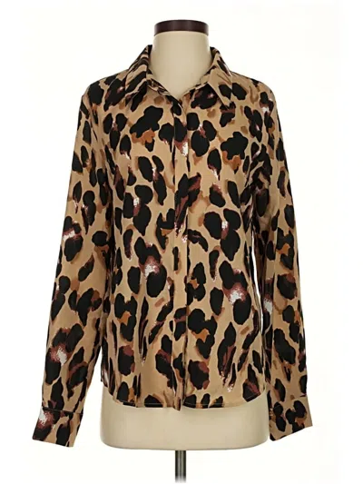 Pre-owned Grey Lab Los Angeles Long Sleeve Button Down Shirt In Brown