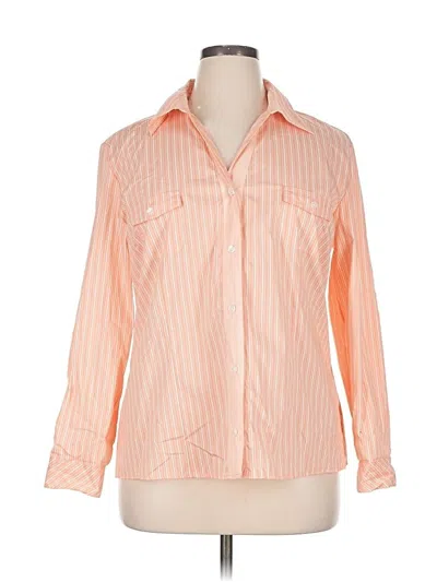Pre-owned Chico's Long Sleeve Button Down Shirt In Orange