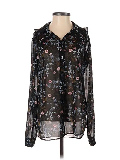 Pre-owned Cabi Long Sleeve Blouse In Black