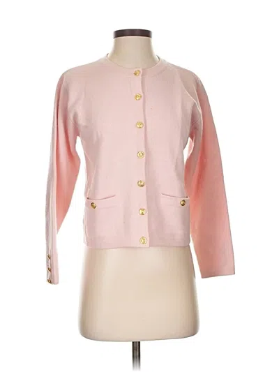 Pre-owned Talbots Wool Cardigan Sweater In Pink