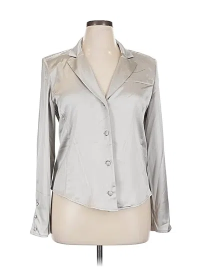 Pre-owned Dkny Long Sleeve Blouse In Silver