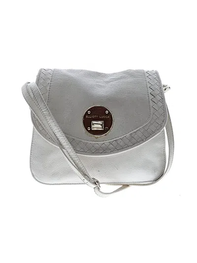 Pre-owned Elliott Lucca Leather Crossbody Bag In White