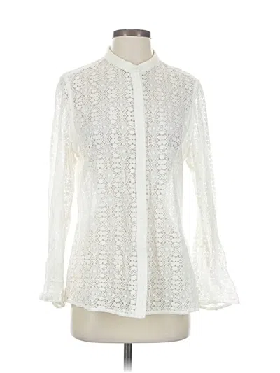 Pre-owned Liz Claiborne Collection Long Sleeve Blouse In White