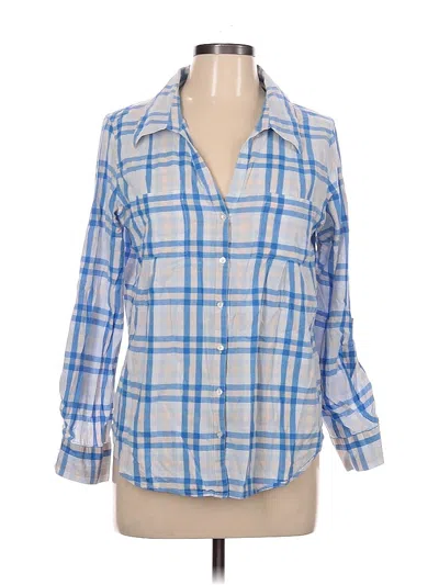 Pre-owned Joie Long Sleeve Button Down Shirt In Blue
