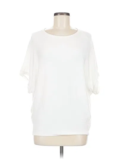 Pre-owned Michael Stars Short Sleeve Top Ivory Boatneck Tops In White