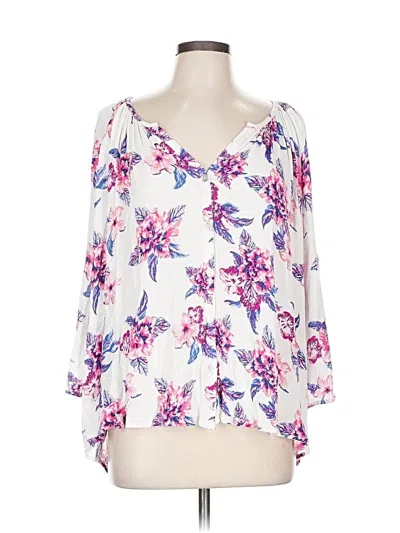 Pre-owned Show Me Your Mumu 3/4 Sleeve Blouse In White