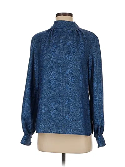 Pre-owned Ck Bradley New York Long Sleeve Blouse In Blue