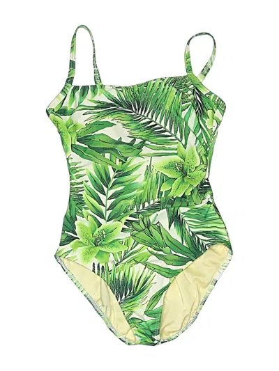 Pre-owned Lands' End One Piece Swimsuit In Green