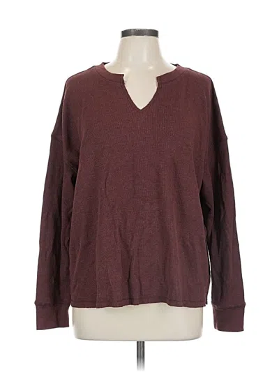 Pre-owned Natural Reflections Long Sleeve T-shirt In Burgundy